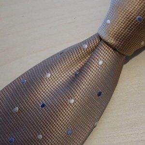 Brioni Thick Light Brown Woven Shades of Blue tie
